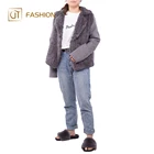 New Arrival jtfur Custom Winter Real Rabbit Fur Jacket Girl Double Face Wool Coat
