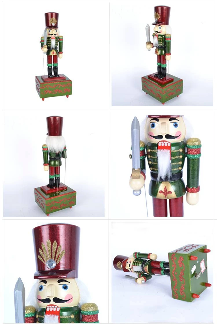 Beat A Drum Nutcracker Music Box,Wooden Mechanical Nutcracker Music Box
