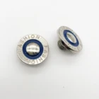zinc alloy nickel round shape custom design blue jean button