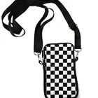 Small Checkered Crossbody Bag for Women Wristlet Clutch with Strap