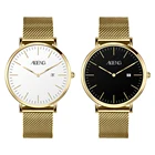 Gold Plated Wristwatch Women Man Unisex Fashion Quartz Minimalist Watch