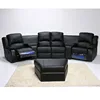 Wholesale Modern living room black recliner sofa with ottoman