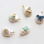 Wholesale custom rhinestone pearl pendant charms for jewelry making