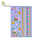 New Product Best Material Cute Cartoon Good Adhesive Satin Fabric Stickers For Kids
