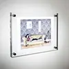 Transparent wall mount acrylic photo frames, lucite hanging picture frames, plexiglass sign display holders