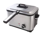 32809 2018 1.5L New Mini Deep Fryer with Non-stick Coating and Simple Lid and Red & Green Light