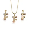 61543 xuping Environmental Copper alphabet letter color new gold plated jewelry set