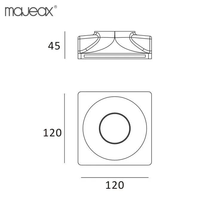 Majeax indoor IP20 modern gypsum ceiling recessed trimless led downlight plaster lamp