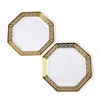 Gold Octagonal Disposable Plastic Plate For Wedding Party
