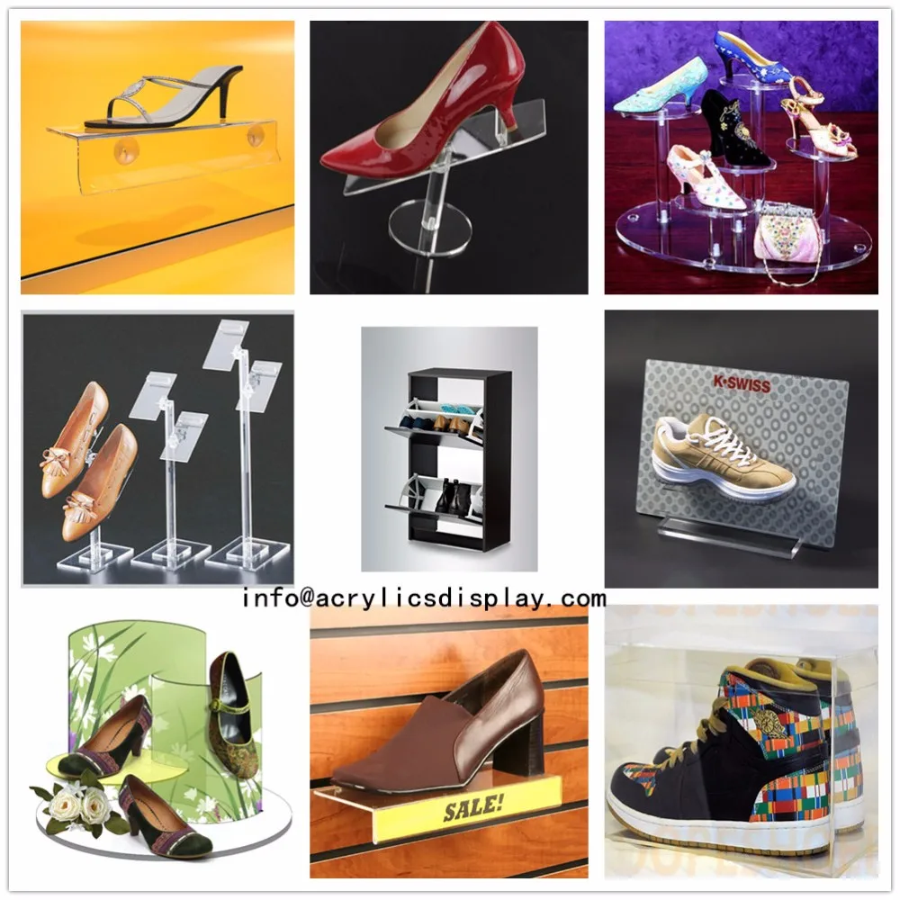Newly promotional acrylic step shoe display rack