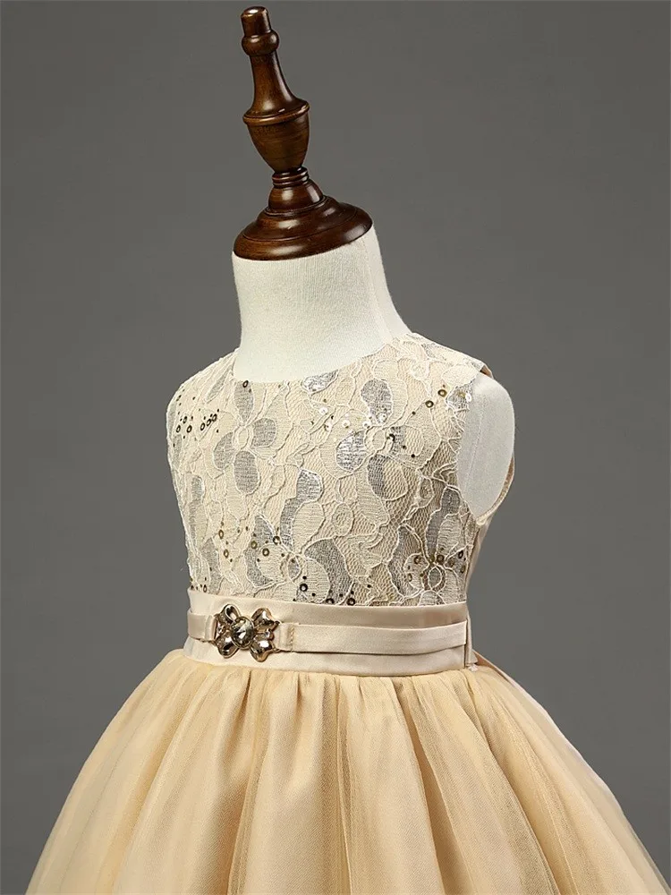 Retro Style Girls Party Wear Dress Kids 2015 New Designer Flower Bowknot Party Formal Ceremonies Dresses For Girls Free Shipping