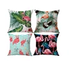 cheap latest Polyester 90% linen 10% 90g fashion customized bird flamingo design printed cushion cover