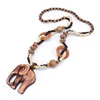 Fashion jewelry retro thai style woodiness elephant necklace