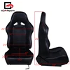 One Pair Adjustable Sports Style Race Car Seat Leather Knob Reclining Black Drag Circuit Drift Racing Car Seat with Stitching