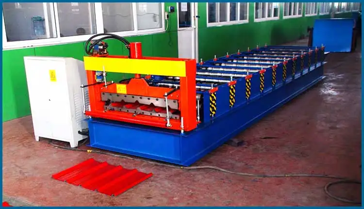 China 760 cnc trapezoidal trapeze corrugated metal color aluminum roof cold ibr sheet roll forming machine for africa