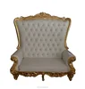 European Classic Foshan Wedding Chairs, Carving Resin High Back Throne Loveseat