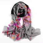 Fish and Dot Printed design Color Women Luxury Blanket Wrap Cashmere Woven Scarf