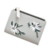 Ladies Fashion Short Type Purses Leather Women Embroidery Wallet