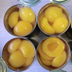 new crop Mikado brand canned fruit canned yellow peaches halves in syrup in pear juice in PJ