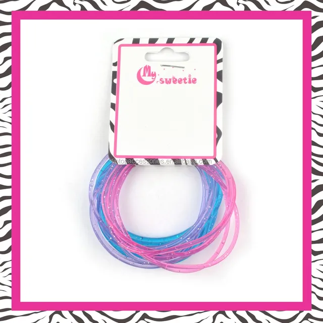 christmas gifts colorful rubber bracelet with glitter