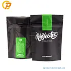Custom printed matte black foil lined smell proof mylar zip bags