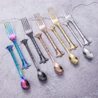 Titanium Giraffe Stainless Mini Coffee Spoon and fork set