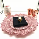 Table Decoration Colored Wedding Table Decoration Glass Charger Plate Wholesale