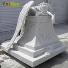 White Marble Stone Weeping Angel Tombstone