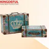 Customized wholesale wooden vintage favor suitcase box