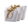 Women White Paper Shopping Gift Bag Hot Selling Packaging Bag With Ribbon For Shopping Clothes And Gift