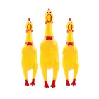 Amazon 2019 yellow chicken scream novelty durable soft rubber dog chew toy pet sound toy pet toys suppliers