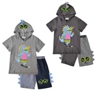 Guangzhou Summer 100% Cotton Kids Hoodie T shirt Boy Clothing Sets