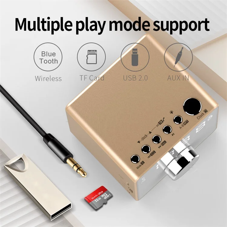 Easiny MX-02 Hifi sound quality custom sound loud LED alarm clock radio MP3 player wireless portable subwoofer car tws speaker - ANKUX.COM