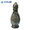 beauty custom made glass decorative arabic style perfume bottles with metal carving zinc alloy head screw-on cap