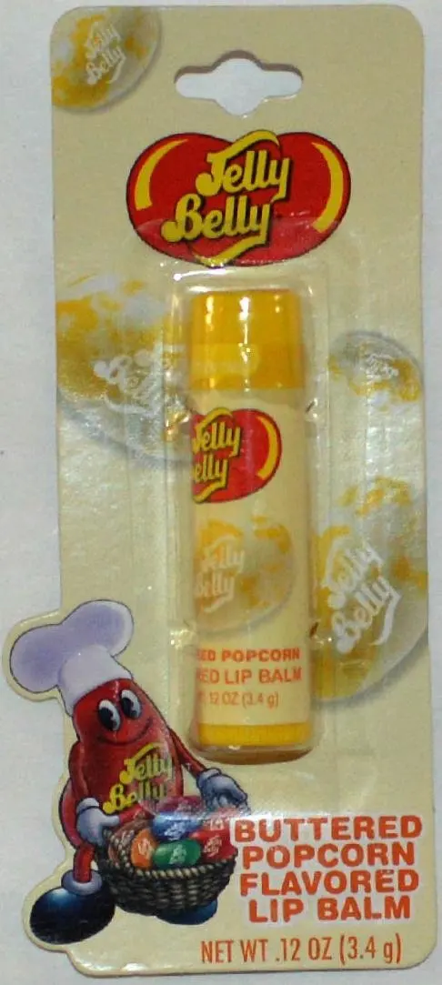 jelly belly buttered popcorn flavored lip balm .12 oz