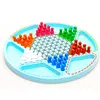 Wooden hexagonal checkers and flying chess two in one chess puzzle children board game