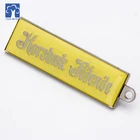 2019 New rectangle customize brand company logo zinc alloy keychain