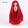 Hot selling bubble diamond bling chiffon solid color fashion plain muslim foulard soft hijab scarf
