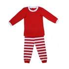 Kaiyo fall winter clothes for children 2018 wholesale cotton blank top strip pants christmas pajamas boutique outfit