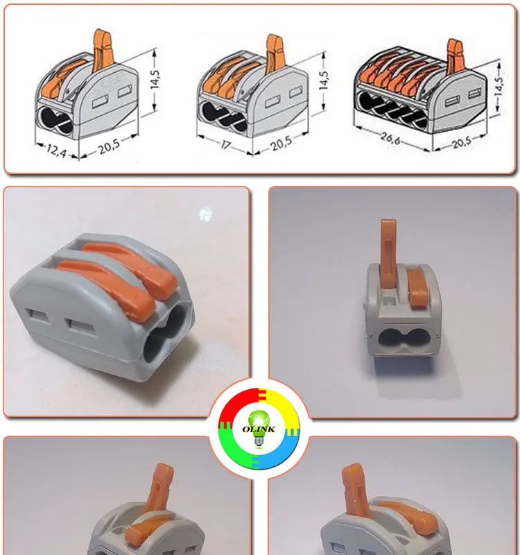 wire connector,electric wire connector,quick wire connector,Junction Box connector,Building wire connector,222-412,222-413,222-415,wago 222.