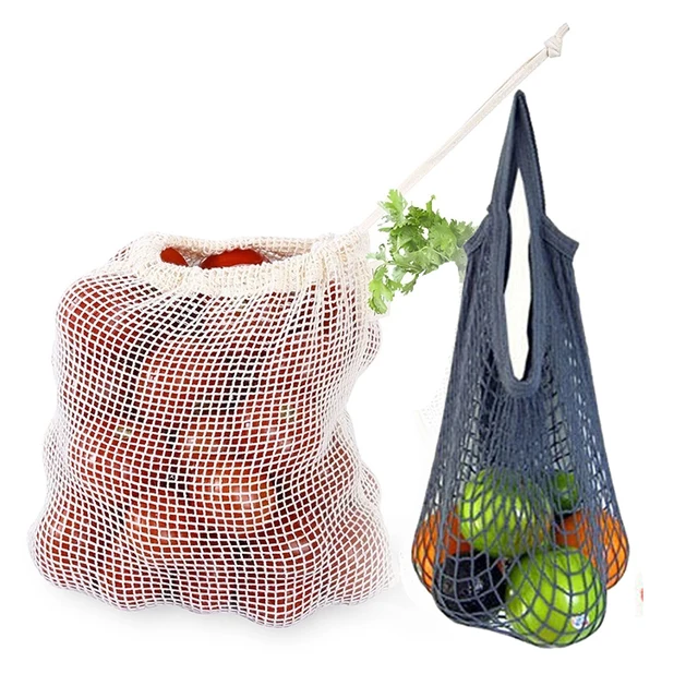 eco-friendly portable washable cotton drawstring mesh net string