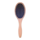 EUREKA DS9325PA Paddle Cushion Boar Bristle Wooden Hair Brush for All Hair Types Ball-Tip Nylon Pins Hairbrush