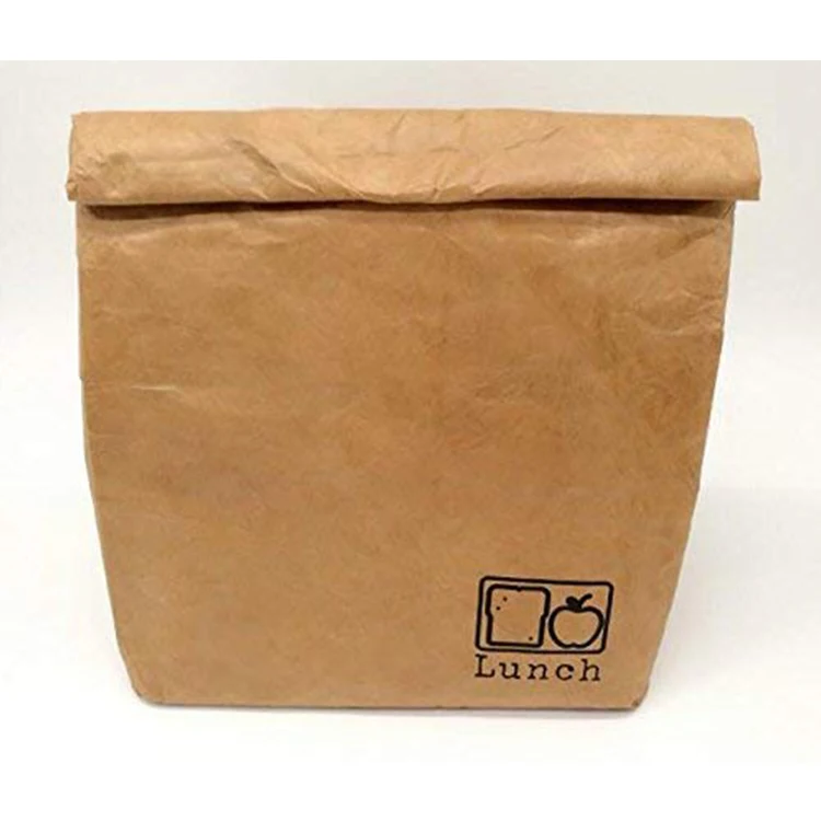 reusable brown paper lunch bag eco-friendly durable insulated