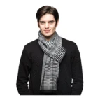 Custom Made Cozy 100% Cotton Weave Gray Plaid Scarf