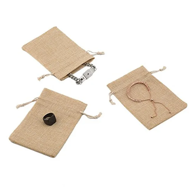 good quality best selling jute gunny pouch, linen drawstring