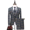 Hot Sale Stylish Plus Size 5xl Mens Plaid Waistcoat 3 piece Groom Wedding Suit