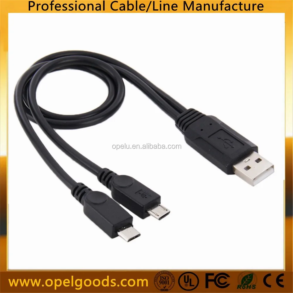 Hot USB 2.0 Male To Dual Micro Male USB Adapter 2 in 1 USB Cable for Mobile Phone - ANKUX.COM