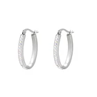 E-583 XUPING Rhodium Color Channel Setting Rhinestone Elegant Women's Hoop Earrings