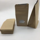 Custom design side gusset aluminum foil lined brown kraft paper packaging bags for tea coffee packaging