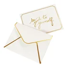 Custom Fancy White Wedding Folding Greeting Invitation Paper Card With Envelope